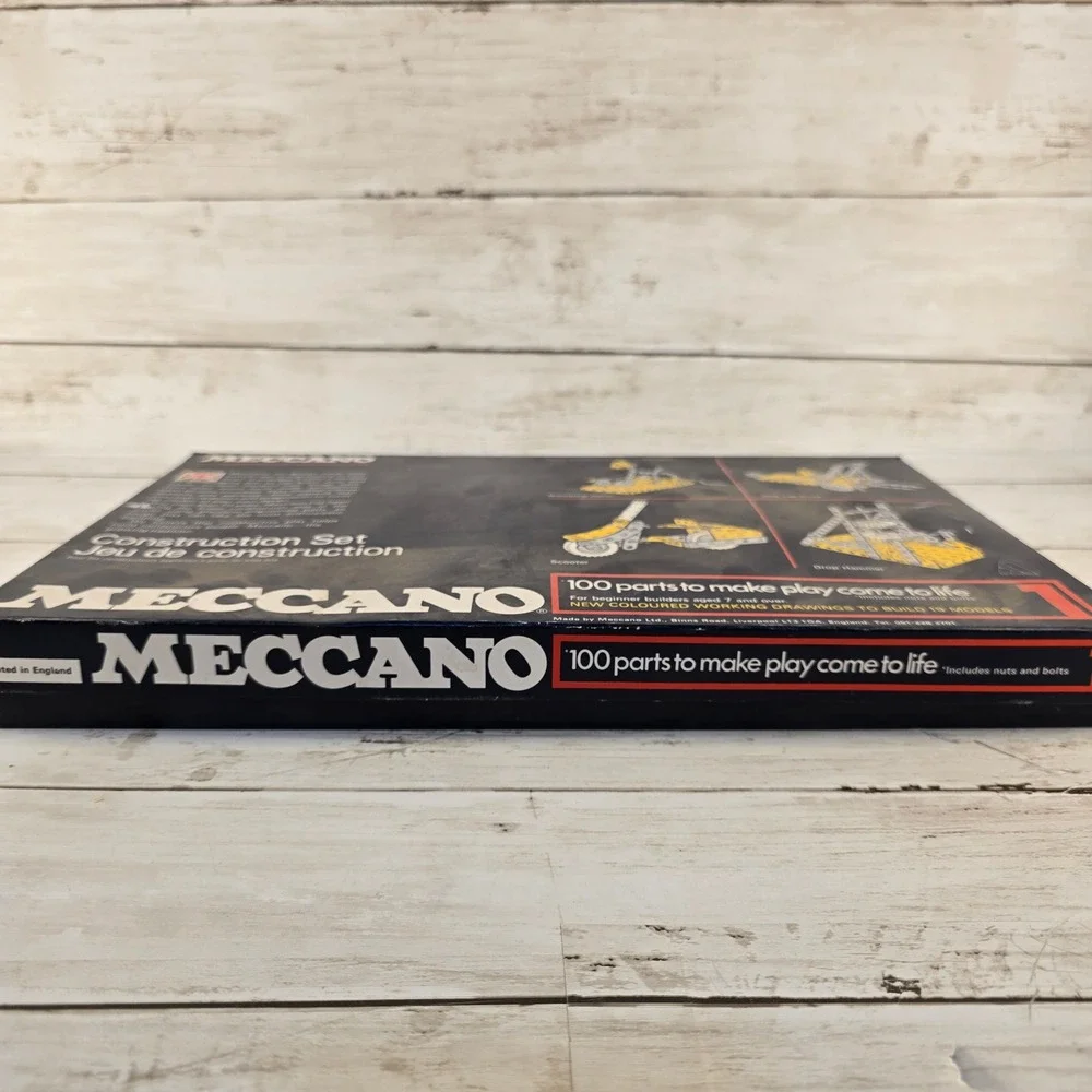 Vintage Meccano Construction Set 1 100 Parts Build 19 Models British‎ Made Retro